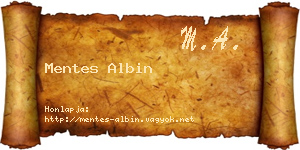 Mentes Albin névjegykártya